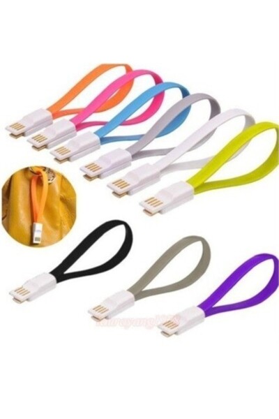 OEM Lightning USB 20 cm Mıknatıslı PowerBank Kablosu (Pembe)