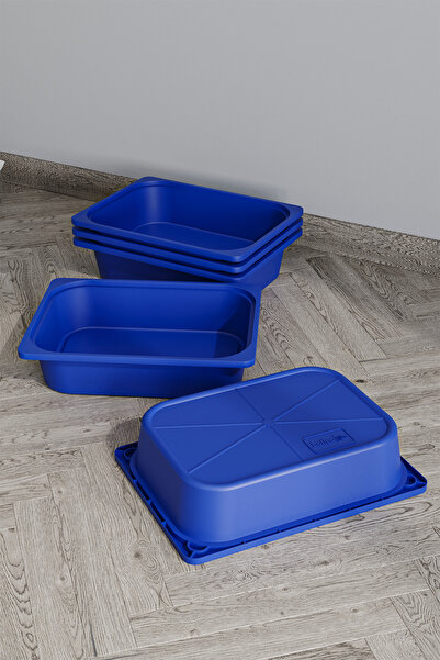 Bofigo 5 Adet Oyuncak Dolabı Sepeti Saklama Kutusu Oyuncak Sepeti Çok Amaçlı Dolap Sepeti Lacivert