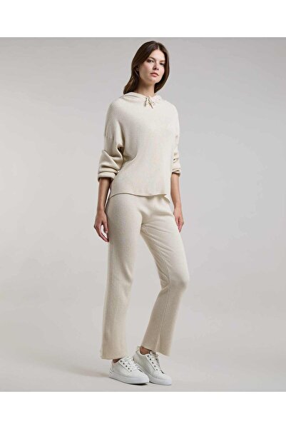 R&B Ribbed Flared Pants with Elastic Waist