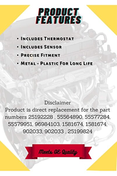 Generic غطاء منظم حرارة سائل تبريد المحرك مناسب لسيارة شيفروليه كروز 2011-2015