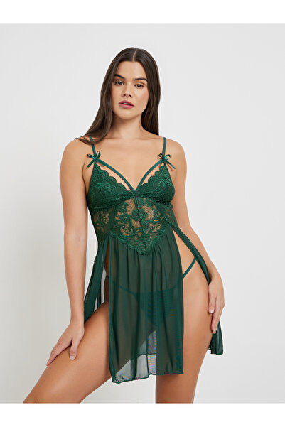 Styli Apex Strap Lace Upper Babydoll with Brief