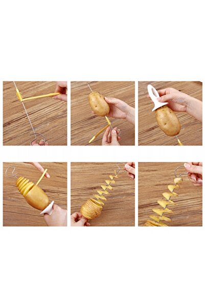 zola Potato spiralizer set, easy to use, manual, stainless steel, 22 cm, silver