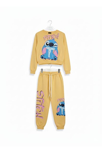 RAPAPA Girl's Top and Bottom Tracksuit Set - Yellow-57096