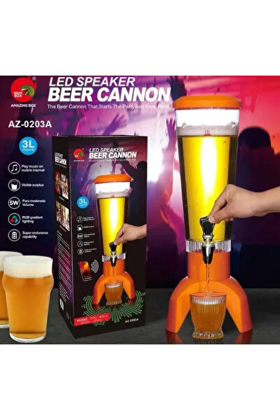 Amir Beer Dispenser with Bluetooth Speaker and LED Beer Cannon 3L for Parties