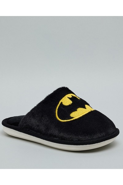 R&B نعال غرفة نوم باتمان للأولاد باللون الأسود