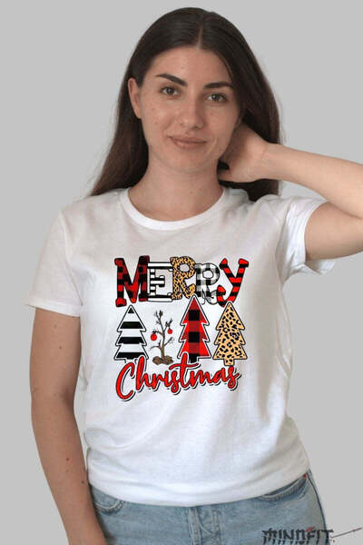 GILDAN Tricou De Craciun Merry Christmas Cu Braduti Festivi 2 Dama