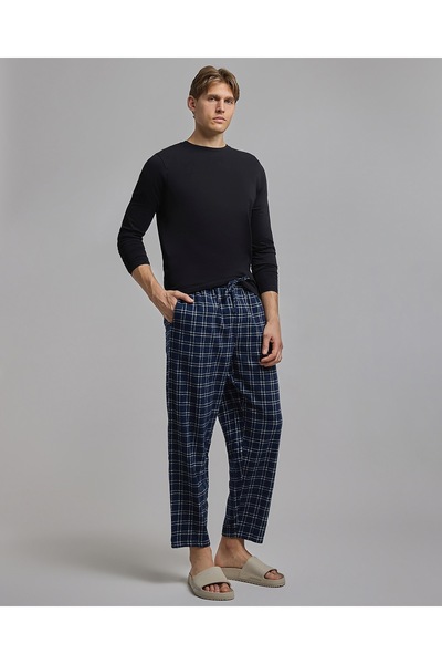 R&B بنطلون صالة منقوش مع خصر برباط