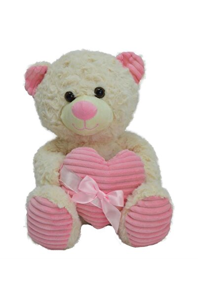 Halley Oyuncak 62915 35 cm Heart with a Ribbon Plush Bear -Hly