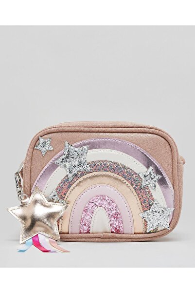 R&B Gold Girl's Appliqued Sling Bag