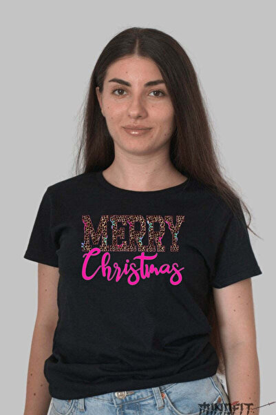 GILDAN Tricou De Craciun Merry Christmas Animal Print 3 Dama