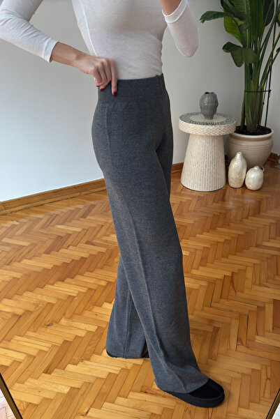 MAGARDE Beli Lastikli Triko Pantolon- GRİ