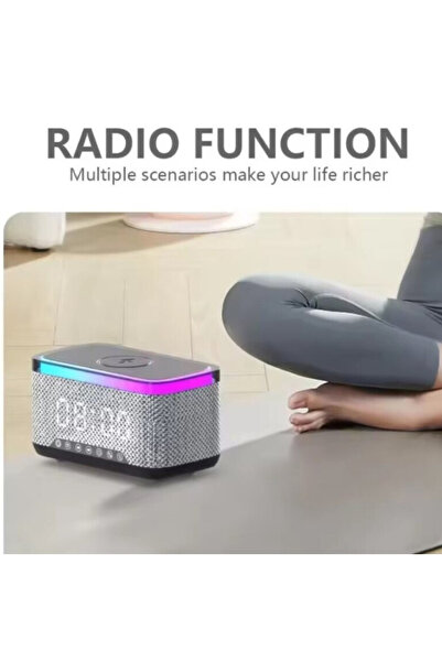 Mihai KP 559 3 in 1 Bluetooth speaker with wireless charger, clock and 10W LED lighting