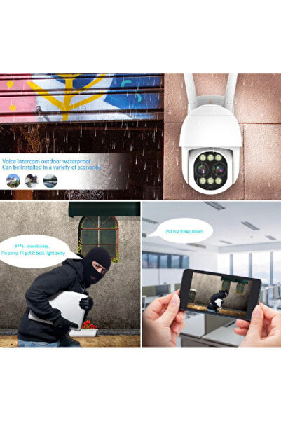 MOHAMED PTZ Surveillance Camera 1080HD Smart Dual Lens 2.4G Wifi