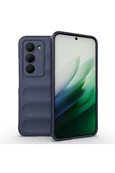 zore Redmi 15 Case Senk Ethnic Silicone Cover with Flexible Tpu Hollowed Out Back Surface Design - Black