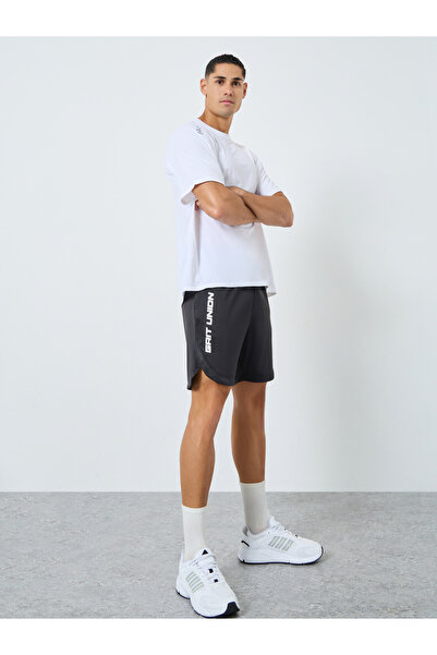 Styli Text Print Workout Shorts with Pocket