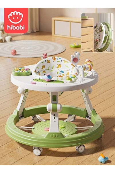 hibobi مشاية أطفال 3 في 1 مع ألعاب موسيقية، قابلة للطي، مضادة للانقلاب، ارتفا...