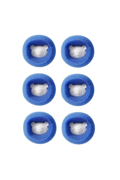 DELPI Set of 6 Washing Machine Balls for Removing Human and Pet Hair, 6 cm, Blue