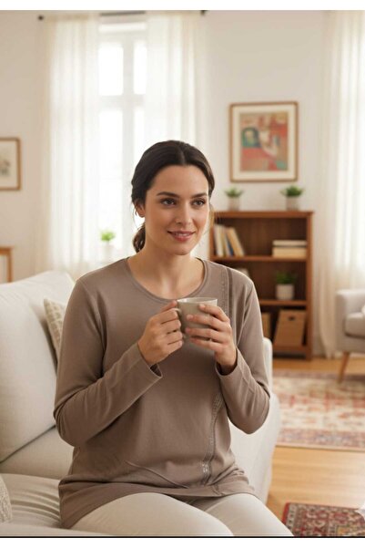 güncüoğlu Long Sleeve Round Neck Front Patterned Clover Knitwear