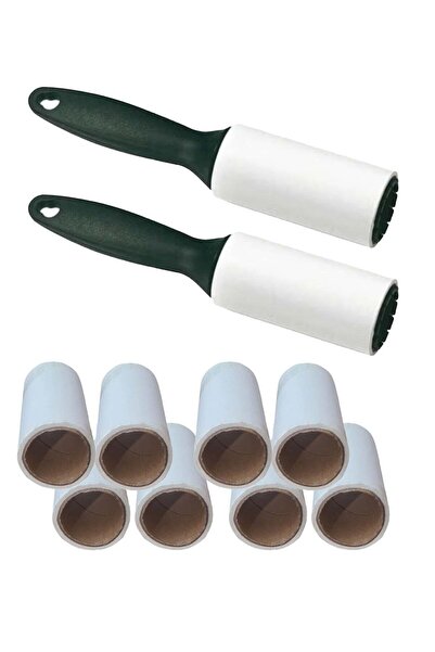 Habbaa بكرة إزالة الوبر متعددة الوظائف مكونة من قطعتين مع 8 لفات لاصقة إضافية قابلة لإعادة التعبئة