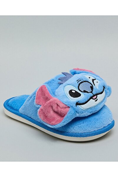 R&B Dark Blue Girl's Stitch Bedroom Slippers