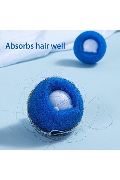 DELPI Set of 6 Washing Machine Balls for Removing Human and Pet Hair, 6 cm, Blue
