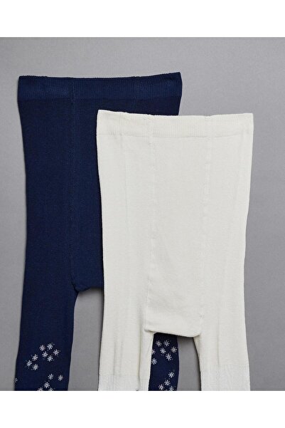 R&B جوارب طويلة للبنات باللون الأزرق الداكن، عبوة من قطعتين