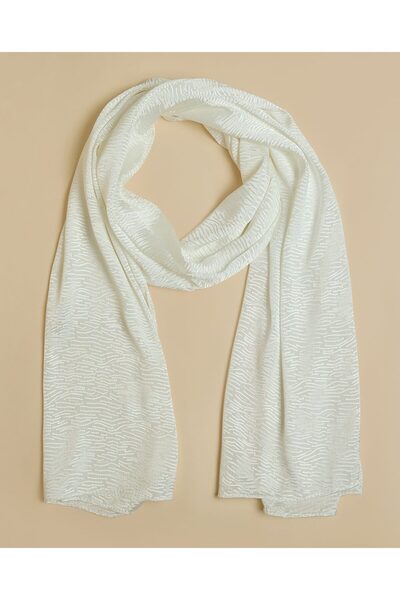 R&B Ivory Women's Textured Scarf