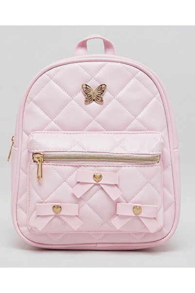 R&B حقيبة ظهر مبطنة للبنات باللون الوردي