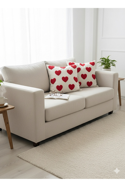 Kibele غطاء وسادة بنمط قلب 2 قطعة 43x43