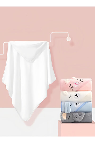 Generic Hooded Baby Towel Toddler Bathrobe, Soft Baby Towel, Newborn Blanket, Coral Fleece Shawl Bath Towel