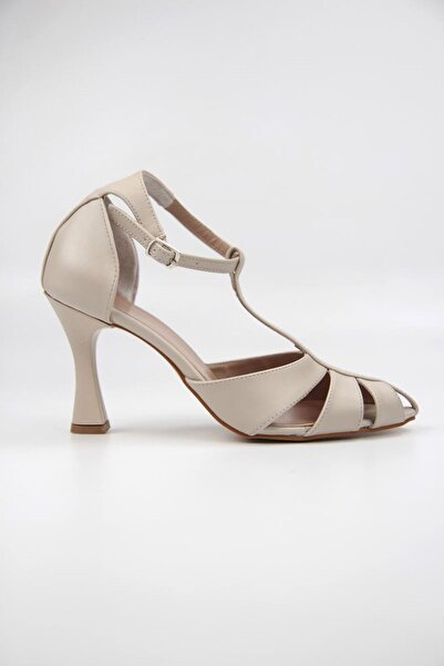 King Crow Princess Women's Classic Heeled Shoes (8 cm) Beige Skin