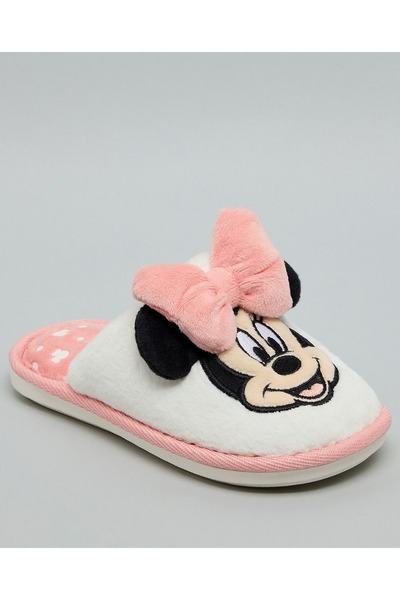 R&B نعال غرفة نوم ميني ماوس للبنات باللون العاجي