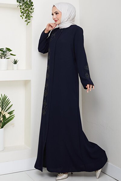 hafsamina Шкіряна оброблена ферса темно-синя HM2849