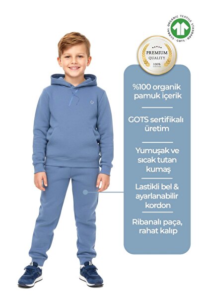 Ozmoz By Mukadder Özden Organic Pocketed Winter Boys' Sweatpants