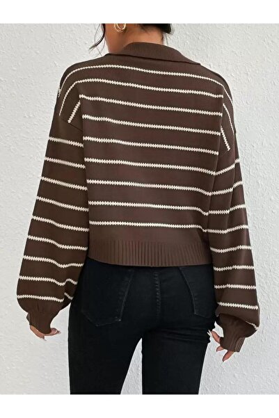 ATE ÖZGÜNEŞ TRİKO TEKSTİL WOMEN'S STRIPED KNITWEAR SWEATER