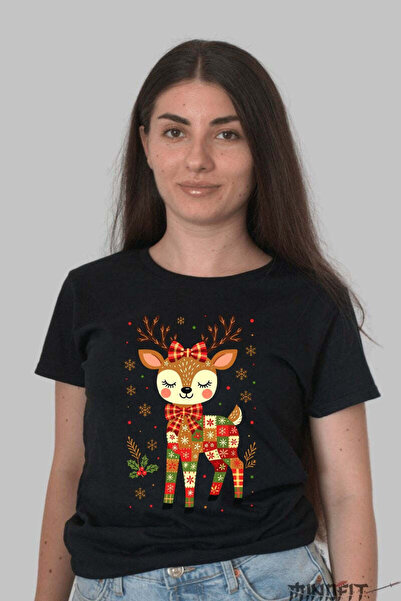 GILDAN Tricou De Craciun Ren Cu Fundita Rosie Dama