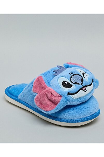 R&B Dark Blue Girl's Stitch Bedroom Slippers