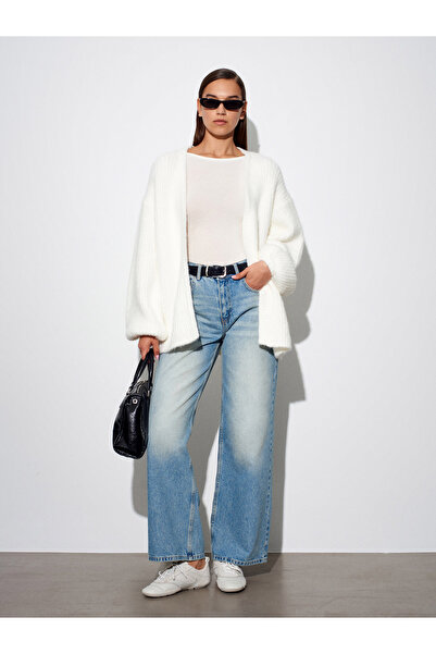 Dilvin 32325 Boat Neck Long Sleeve Top-Ecru