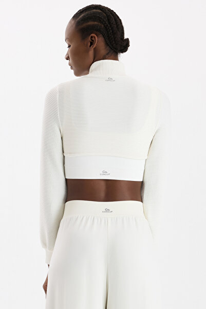 COMEUP 3D Knitted Textured Bolero Off-White