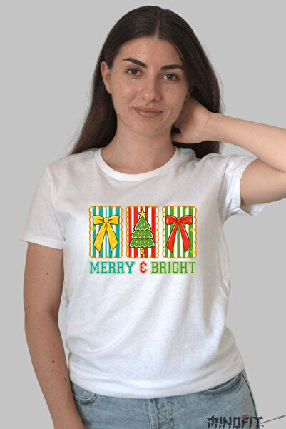 GILDAN Tricou De Craciun Merry And Bright Dama