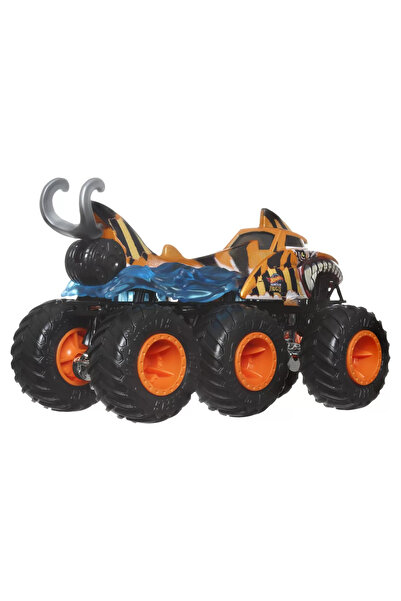 HOT WHEELS ΜΕΤΑΛΛΙΚΟ ΑΥΤΟΚΙΝΗΤΟ MONSTER TRUCK ΜΕΓΑΛΑ ΡΑΜΠΑ ΜΕ 6 ΤΡΟΧΟΥΣ, ΤΙΓΡΗΣ-ΚΑΡΧΑΡΙΑΣ, ΚΛΙΜΑΚΑ 1:64
