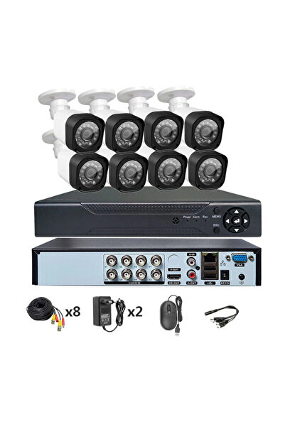 XL Surveillance system with 8 outdoor cameras 1080P AHD Kit H.265 video compression