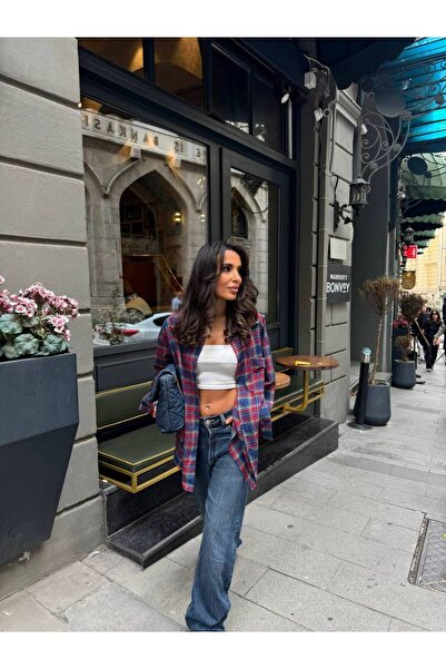 sole stories Women's Oversize Plaid Lumberjack Shirt