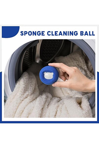 DELPI Set of 6 Washing Machine Balls for Removing Human and Pet Hair, 6 cm, Blue