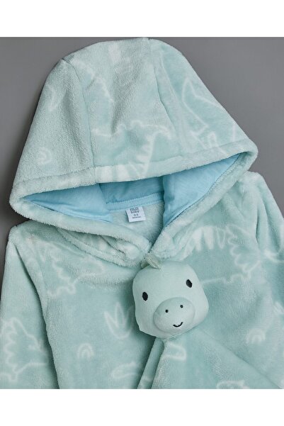 R&B Ivory Boy's Patterned Hooded Sleepsuit