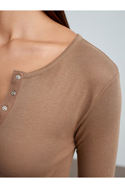 Dilvin 31442 Long Sleeve Snap Fastener Top-Vizon