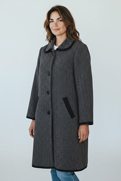 ECE GİYİM Women's Button-Front Thick Knit Cardigan with Pockets