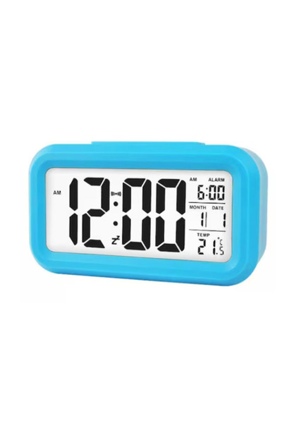 BASHAR Ceas cu alarma electronic din Plastic Gri/Albastru