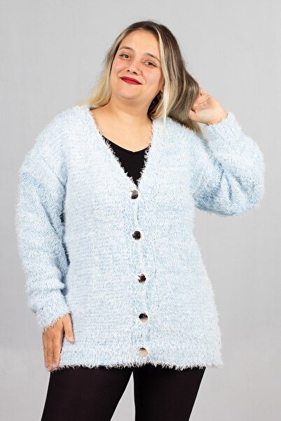 Truva XXL Plus Size Bearded Knitwear Cardigan, Offering Comfort and Elegance in One