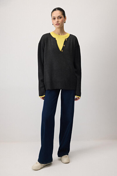 Touché Privé Contrast Collar Knitwear Sweater